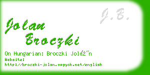 jolan broczki business card